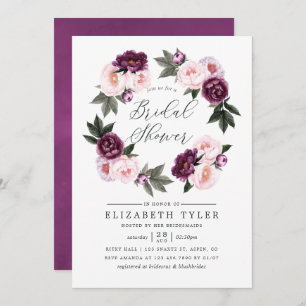 Deep Velvet Floral Wedding Brautparty Einladung