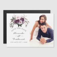 Deep Velvet Floral Wedding Save the Date