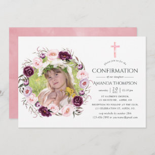 Deep Velvet und Bush Pink Bestätigung Einladung