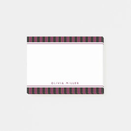 Deep Vintage Striped Pink Purple Pattern Custom  Post-it Klebezettel