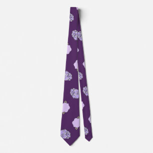 Deep Violet Floral Office Krawatte