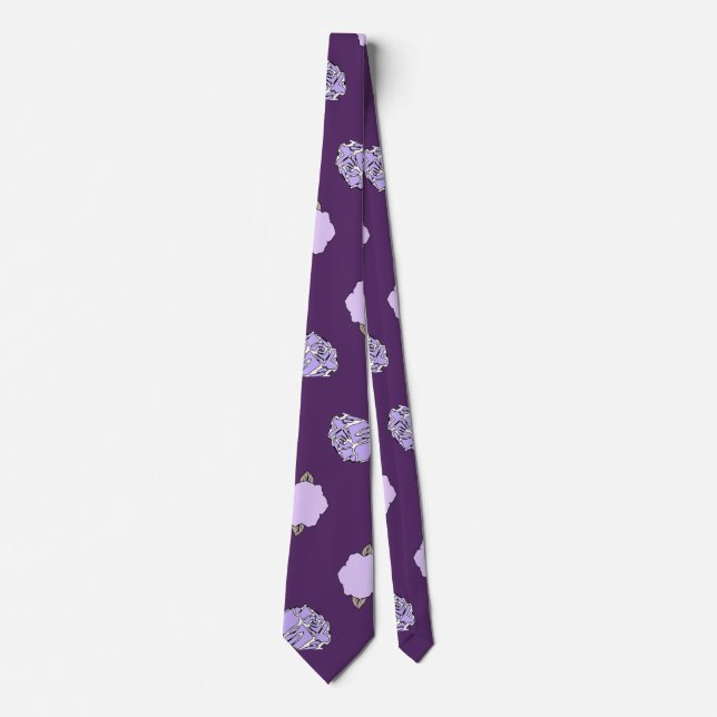 Deep Violet Floral Office Krawatte (Vorderseite)