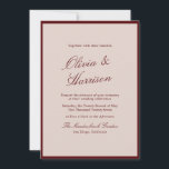 Deep Wine Old Money Calligraphy Wedding Invitation Einladung<br><div class="desc">Deep Wine old money wedding invitations designed for a refined, heirloom-inspired celebration. This Deep Wine and Dried Rose wedding invitation blends Old World calligraphy with 2026 Winecore elegance, creating a romantic editorial aesthetic. Perfect for the traditional yet fashion-aware bride who loves formal wording and timeless typography. Pair with wax seals,...</div>
