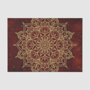 Deep Wine Red Mandala & Gold Glam Moderner Chic Seidenpapier