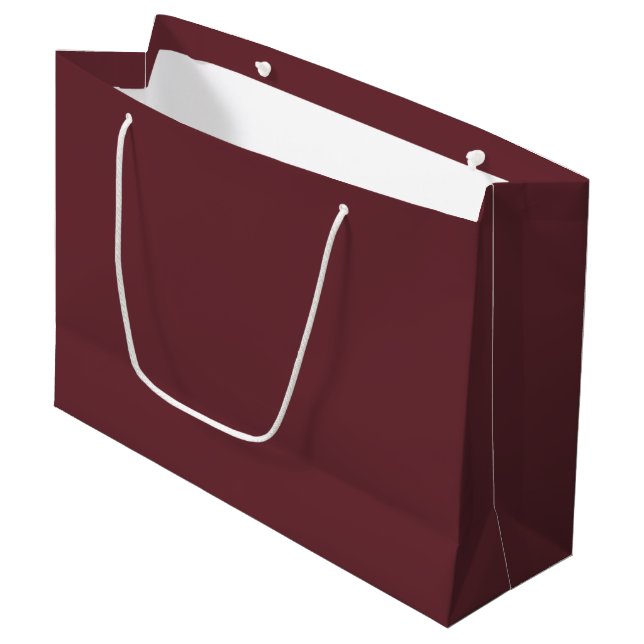 Deep Wine Red Solid Color Große Geschenktüte (Vorderseite Schrägansicht)