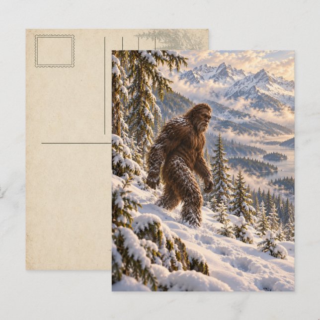 Deep Winter Bigfoot Postkarte (Vorne/Hinten)