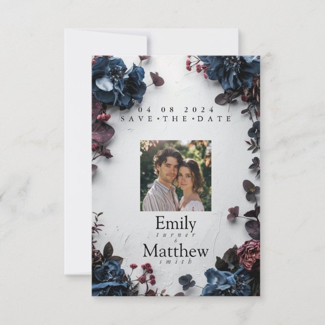 Deep Woodland Romance Wedding Save The Date (Vorderseite)