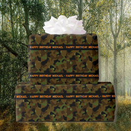 Deep Woods Camouflage zum Hinzufügen von Text & Na Geschenkpapier