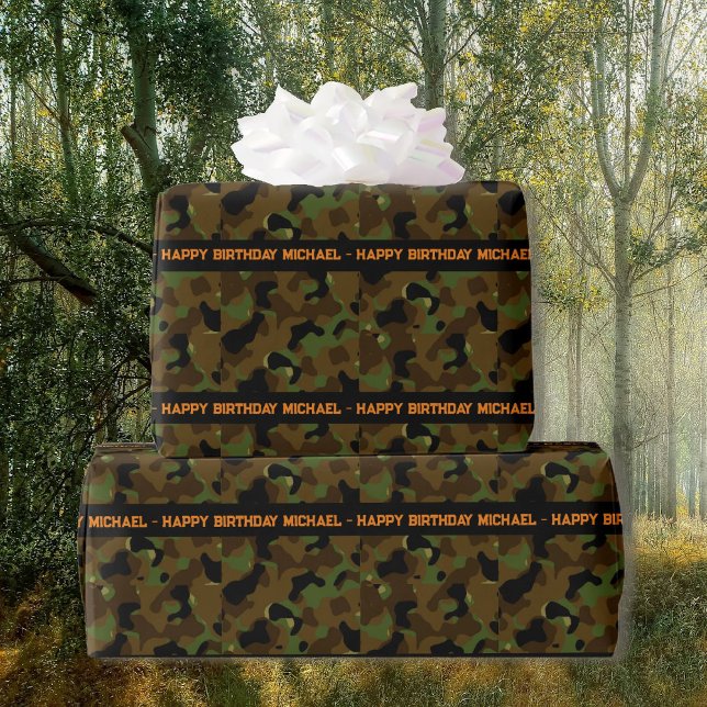 Deep Woods Camouflage zum Hinzufügen von Text & Na Geschenkpapier (Von Creator hochgeladen)
