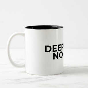 Deep Work No Luck Typografisch Minimalist Zweifarbige Tasse