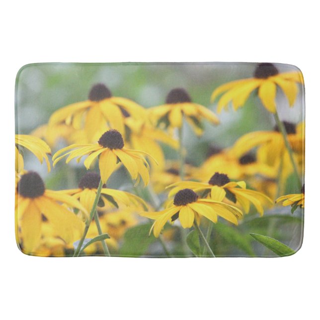 Deep Yellow Floral Fotograf Badematte (Vorderseite)