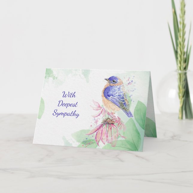 Deepest Beileid Loss Bluebird Karte (Vorderseite)