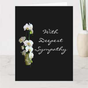 Deepest Beileid White Orchids Card Karte