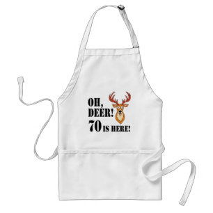 Deer 70th Birthday Adult Apron Schürze