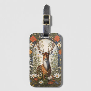 Deer Amid Daisy Blume Gepäckanhänger