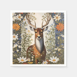 Deer Amid Daisy Blume Serviette