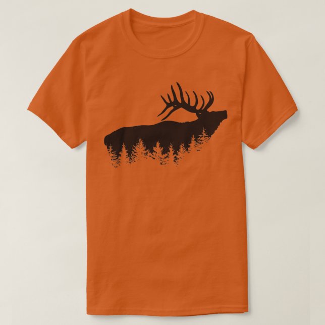 Deer and Evergreens Hunting Triblend T-Shirt (Design vorne)