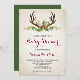 Deer Antler Baby Shower Einladung - Weihnachten