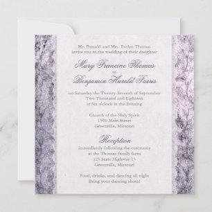 Deer Antler Damask Lilac Lila Wedding Einladung