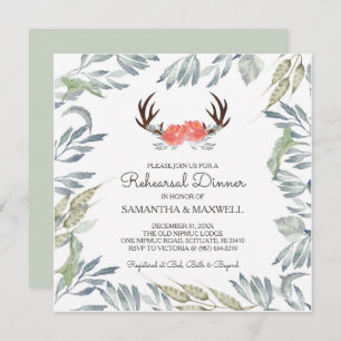 DEER ANTLER & Greenerie Probe Abendessen Einladung