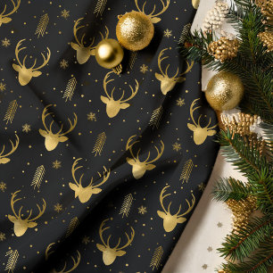 Deer Antlers Arrows Christmas Pattern V2 Gld ID861 Stoff