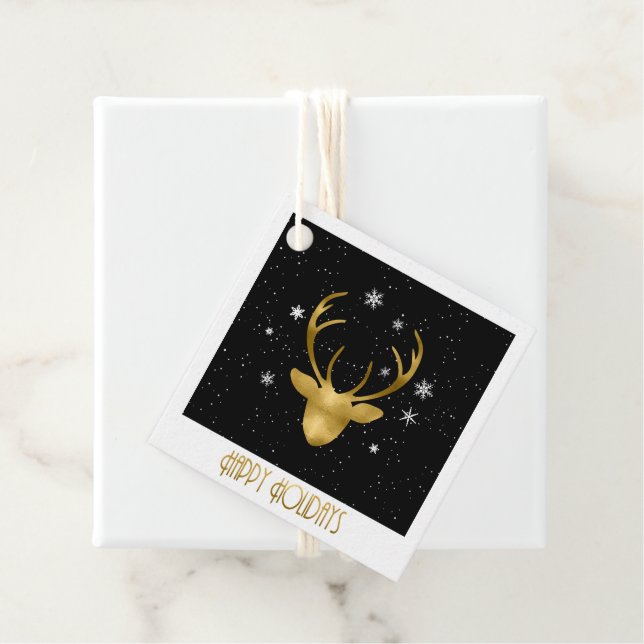 Deer Antlers Christmas Gold ID861 Geschenkanhänger (Beispiel)