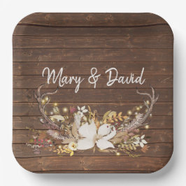Deer Antlers Wedding Bouquet Pappteller