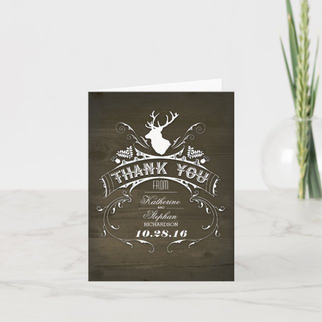 Deer Antlers Wedding danke Karten (Vorderseite)