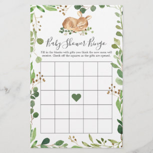 Deer Baby Shower Bingo Game