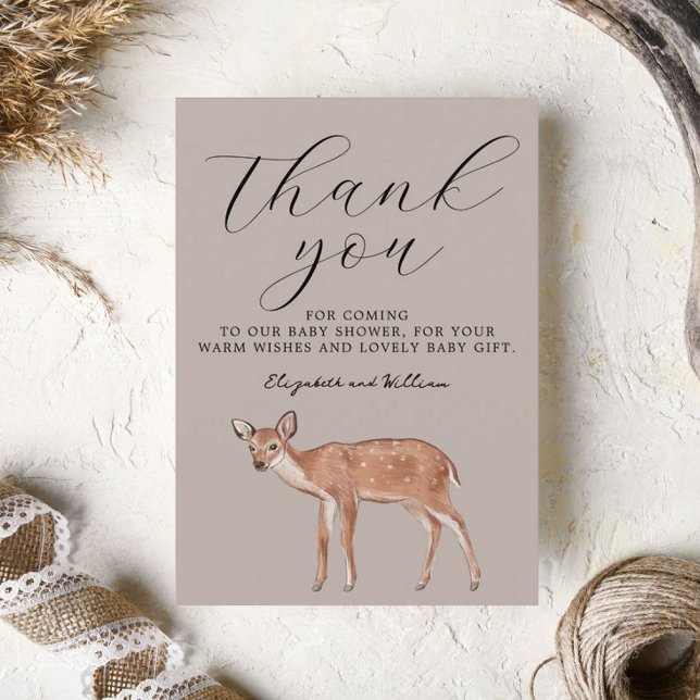 Deer Baby Shower Thank You Card Dankeskarte (Von Creator hochgeladen)