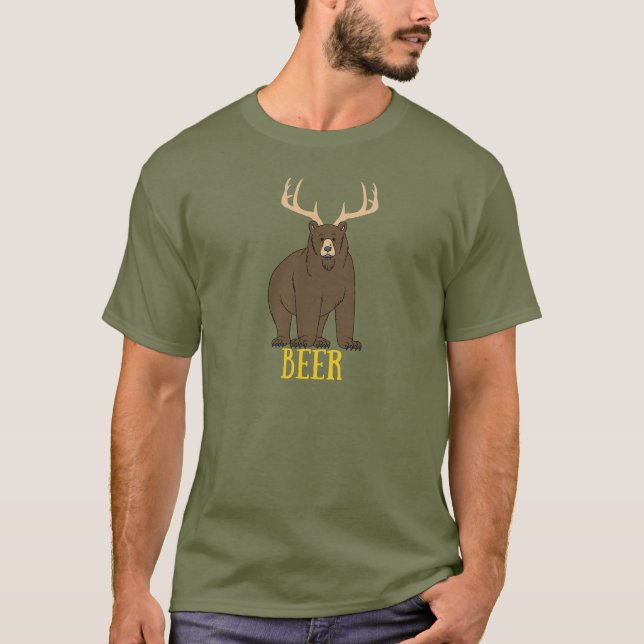 Deer + Bear = Beer funny t-shirt (Vorderseite)