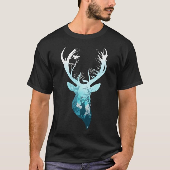Deer Blue Winter T-Shirt (Vorderseite)