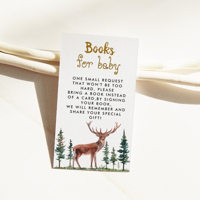 Deer Book Request Baby Shower Enclosure Card Begleitkarte (Von Creator hochgeladen)