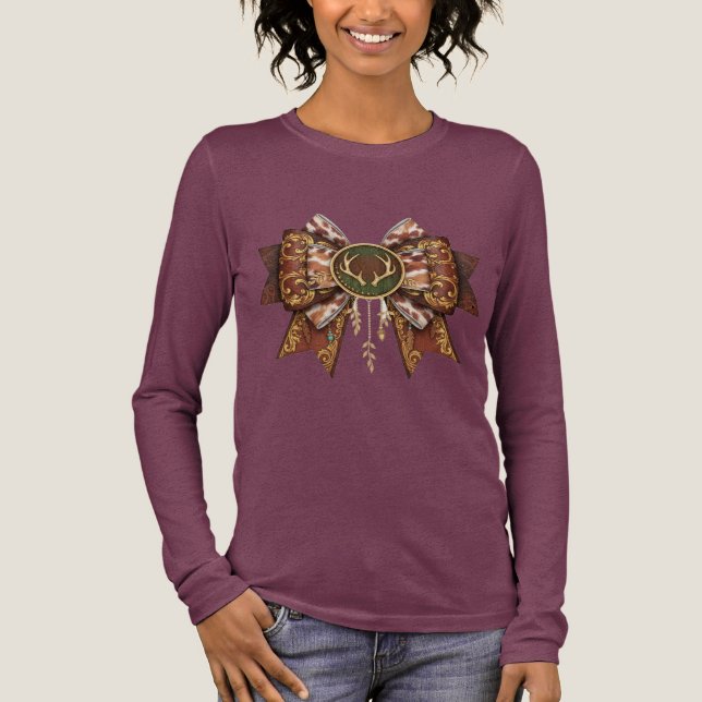 deer bow coquette style Tri-Blend shirt (Vorderseite)