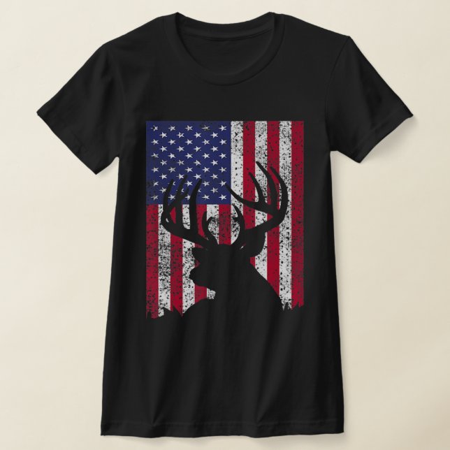 Deer Bow Hunting Tee Whitetail Hunter American Fla (Ablage )