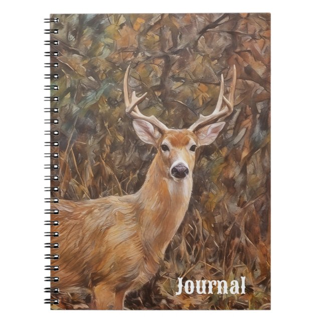 Deer Buck Antlers Art Nature Journal Notizblock (Vorderseite)