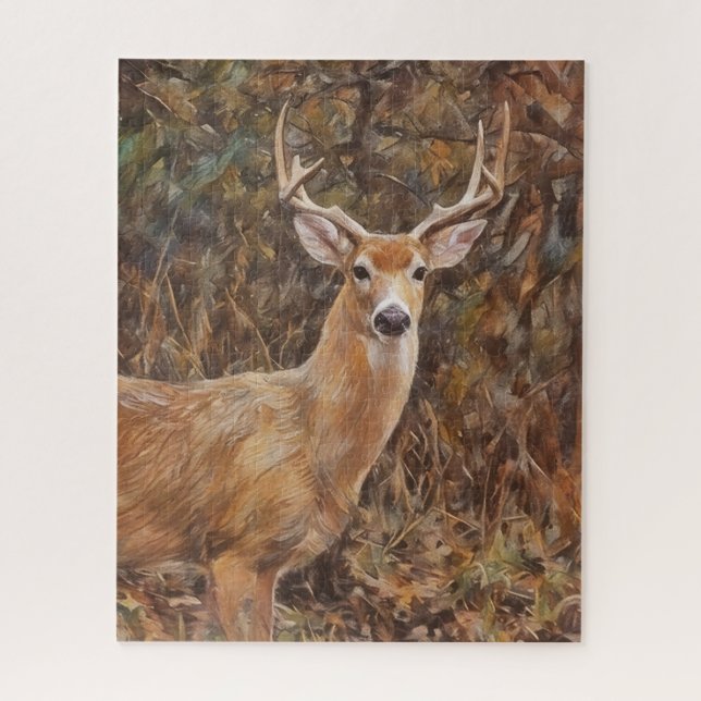 Deer Buck Antlers Nature Art Big Puzzle (Vertikal)