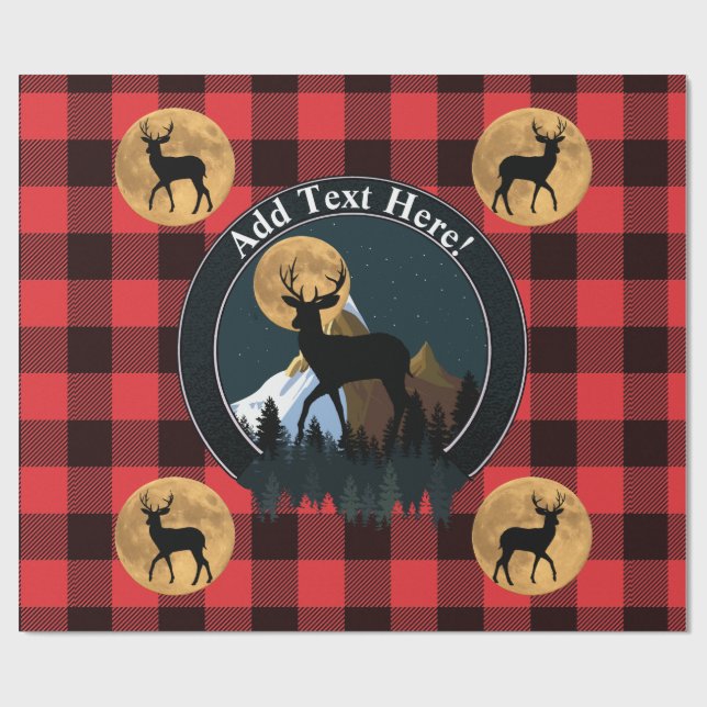 Deer Buck Full Moon Geschenkpapier (Flach)