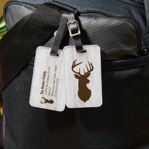 Deer Buck Hunter Rustic Custom Luggage Tag Gepäckanhänger