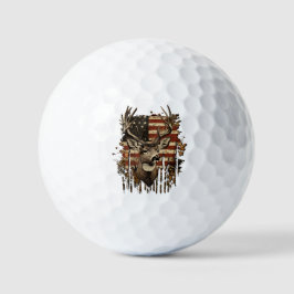 Deer, Buck Season USA Flag Golfball