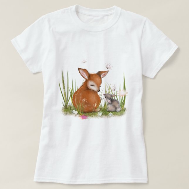 Deer Bunny Butterfly T-Shirt (Design vorne)