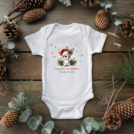 Deer christmas birthday baby strampler