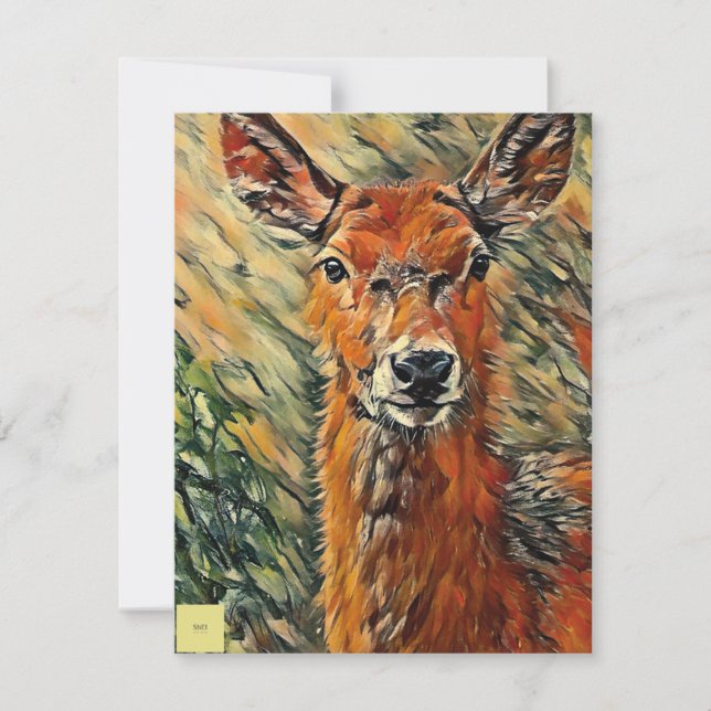 Deer Christmas greeting card Dankeskarte (Vorderseite)