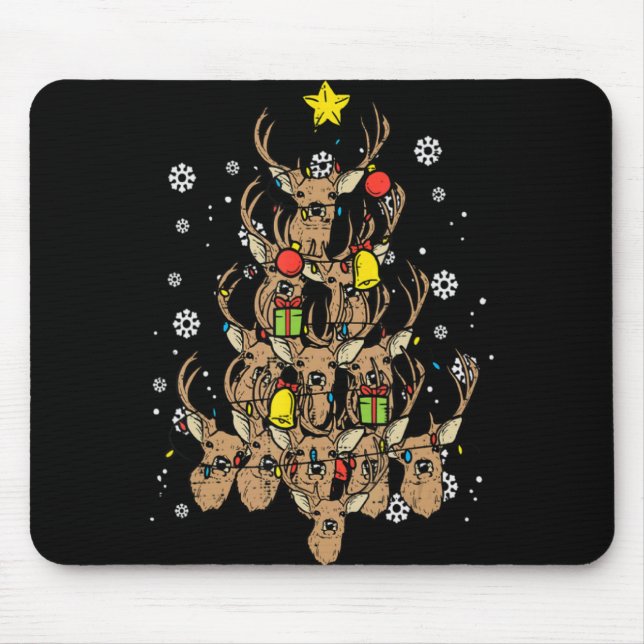 Deer Christmas Tree Xmas Hunting Hunt Men Dad Men  Mousepad (Vorne)