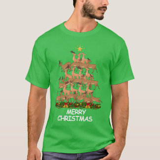 Deer Christmasree Frohe Weihnachten lustig T-Shirt