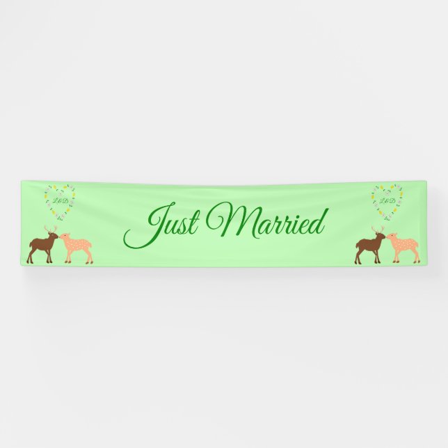 Deer Couple und Daisy Heart Custom Banner (Horizontal)