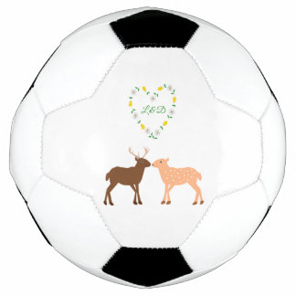 Deer Couple und Daisy Heart Custom Fußball