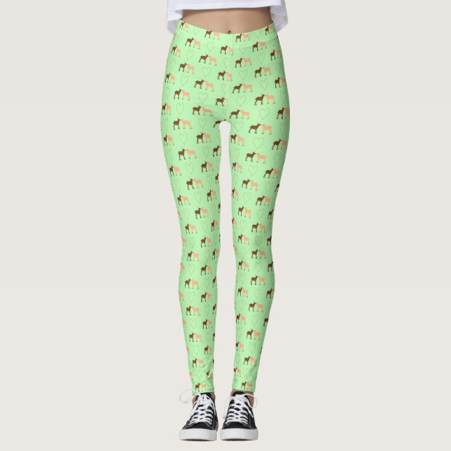 Deer Couple und Daisy Heart Leggings (Vorderseite)