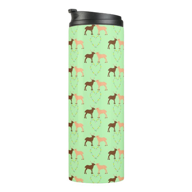 Deer Couple und Daisy Heart Thermosbecher (Nach rechts gedreht)