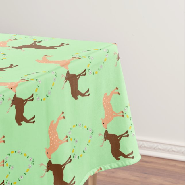 Deer Couple und Daisy Heart Tischdecke (Beispiel)
